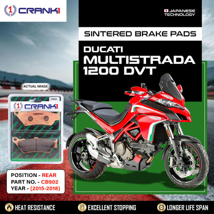Crank1 Sintered Brake Pads For Ducati Multistrada 1200 DVT (2015-2018) - Rear - CB902