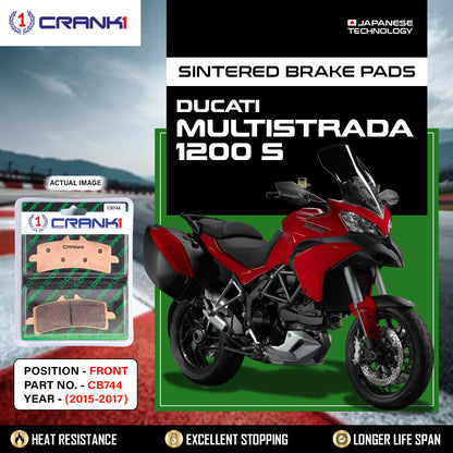 Crank1 Sintered Brake Pads For Ducati Multistrada 1200S (2015-2017) - Front - CB744 - 2 Sets