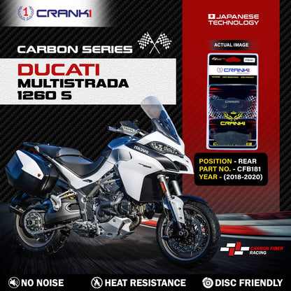 Crank1 Carbon Brake Pads For Ducati Multistrada 1260 S (2018-2020) - Rear - CFB181