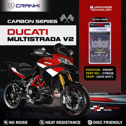 Crank1 Carbon Brake Pads For Ducati Multistrada V2 (2015-2017) - Front - CFB036 - 2 Sets