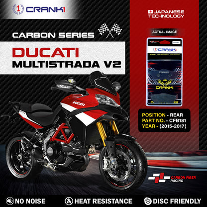 Crank1 Carbon Brake Pads For Ducati Multistrada V2 (2015-2017) - Rear - CFB181