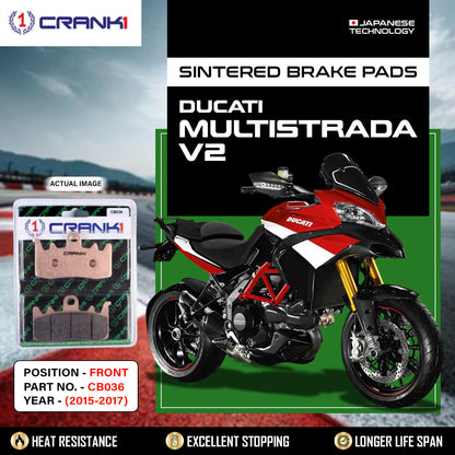 Crank1 Sintered Brake Pads For Ducati Multistrada V2 (2015-2017) - Front - CB036 - 2 Sets