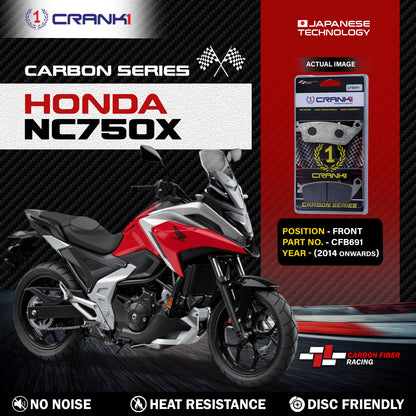 Crank1 Carbon Brake Pads For Honda NC750X (2014 Onwards) - Front - CFB691