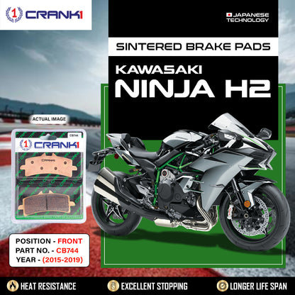 Crank1 Sintered Brake Pads For Kawasaki Ninja H2 (2015-2019) - Front - CB744 - 2 Sets