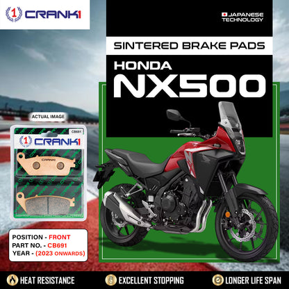 Crank1 Sintered Brake Pads For Honda NX500 (2023 Onwards) - Front - CB691