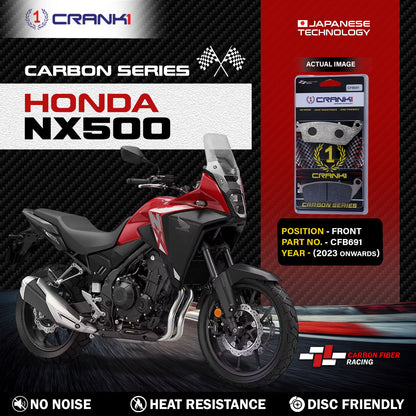Crank1 Carbon Brake Pads For Honda NX500 (2023 Onwards) - Front - CFB691