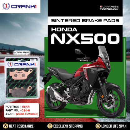 Crank1 Sintered Brake Pads For Honda NX500 (2023 Onwards) - Rear - CB041