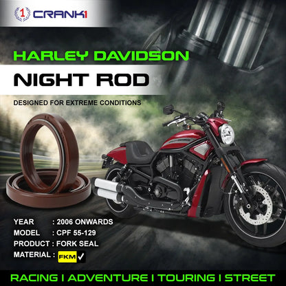 Crank1 Fork Oil Seals Pair For Harley Davidson Night Rod (2006 Onwards) - CPF55-129