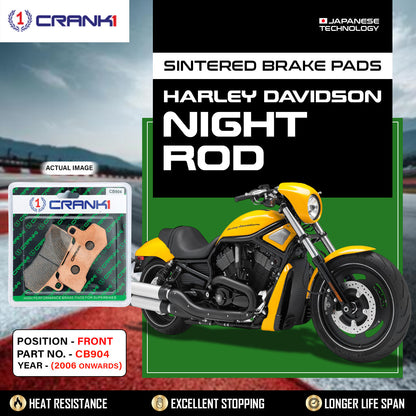 Crank1 Sintered Brake Pads For Harley Davidson Night Rod (2006 Onwards) - Front - CB904 - 2 Sets
