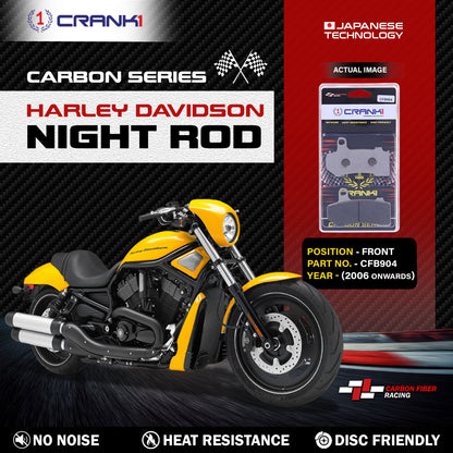 Crank1 Carbon Brake Pads For Harley Davidson Night Rod (2006 Onwards) - Front - CFB904 - 2 Sets