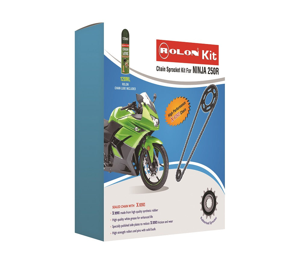 Rolon Chain and Sprocket kit for NINJA 250 R - KIT HPXR 184