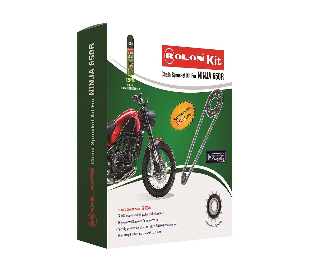 Rolon Chain and Sprocket kit for Kawasaki Ninja 650 R - KIT HXR 200