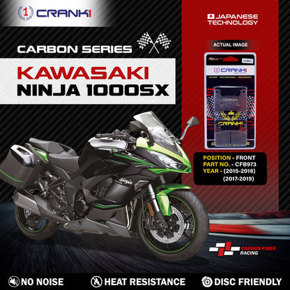 Crank1 Carbon Brake Pads For Kawasaki Ninja 1000SX (2015-2016) (2017-2019) - Front - CFB973 - 2 Sets