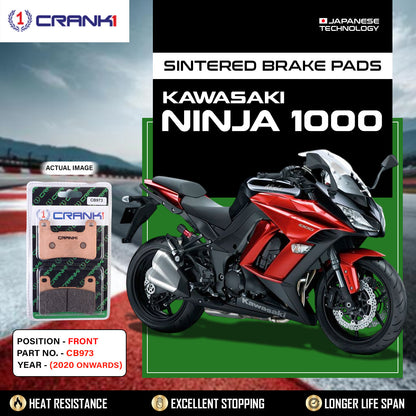 Crank1 Sintered Brake Pads For Kawasaki Ninja 1000 (2020 Onwards) - Front - CB973 - 2 Sets