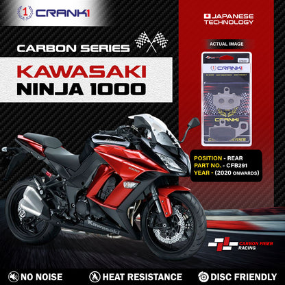 Crank1 Carbon Brake Pads For Kawasaki Ninja 1000 (2020 Onwards) - Rear - CFB291