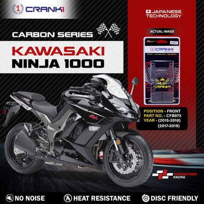 Crank1 Carbon Brake Pads For Kawasaki Ninja 1000 (2015-2016) (2017-2019) - Front - CFB973 - 2 Sets