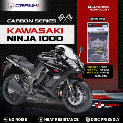 Crank1 Carbon Brake Pads For Kawasaki Ninja 1000 (2015-2016) (2017-2019) - Rear - CFB291