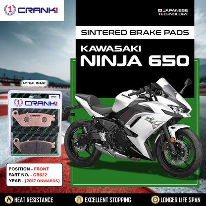 Crank1 Sintered  Brake Pads For Kawasaki Ninja 650 (2017 Onwards) - Front - CB622 - 2 Sets
