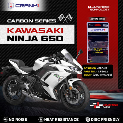 Crank1 Carbon Brake Pads For Kawasaki Ninja 650 (2017 Onwards) - Front - CFB622 - 2 Sets