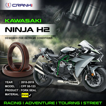 Crank1 Fork Oil Seals Pair For Kawasaki Ninja H2 (2015-2019) - CPF55-123