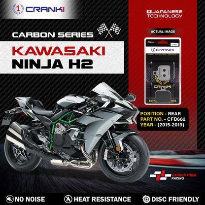 Crank1 Carbon Brake Pads For Kawasaki Ninja H2 (2015-2019) - Rear - CFB662