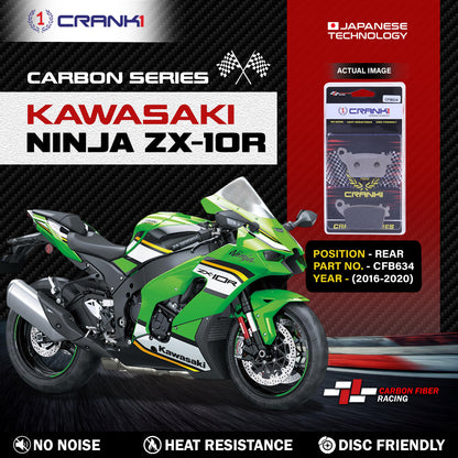 Crank1 Carbon Brake Pads For Kawasaki Ninja ZX-10R (2016-2020) - Rear - CFB634
