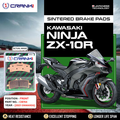 Crank1 Sintered Brake Pads For Kawasaki Ninja ZX-10R (2021 Onwards) - Front - CB744 - 2 Sets