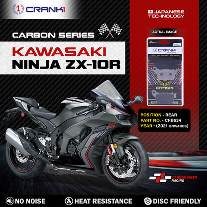 Crank1 Carbon Brake Pads For Kawasaki Ninja ZX-10R (2021 Onwards) - Rear - CFB634