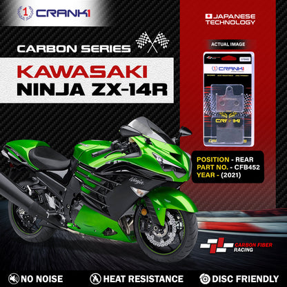 Crank1 Carbon Brake Pads For Kawasaki Ninja ZX-14R (2021) - Rear - CFB452