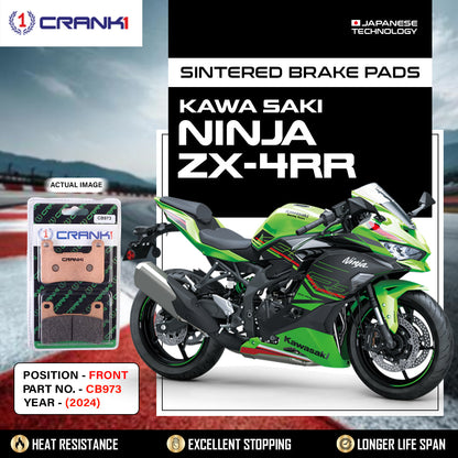 Crank1 Sintered Brake Pads For Kawasaki Ninja ZX-4RR (2024) - Front - CB973 - 2 Sets