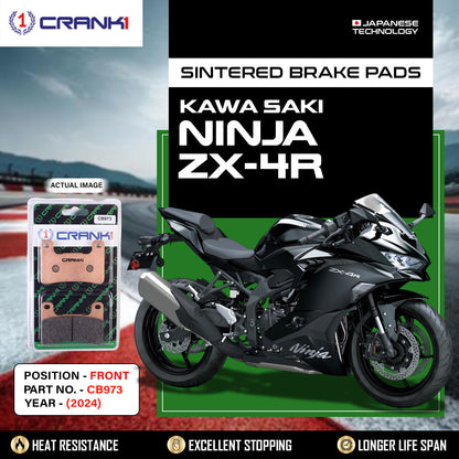 Crank1 Sintered Brake Pads For Kawasaki Ninja ZX-4R (2024) - Front - CB973 - 2 Sets