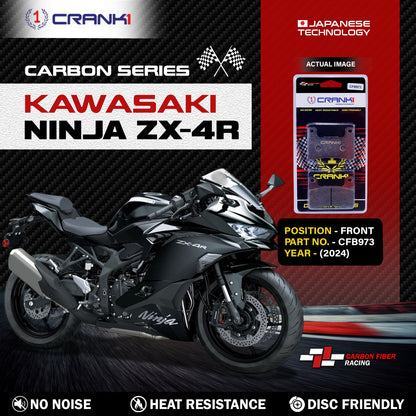 Crank1 Carbon Brake Pads For Kawasaki Ninja ZX-4R (2024) - Front - CFB973 - 2 Sets