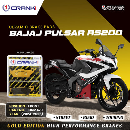 Crank1 Ceramic Brake Pads For Bajaj Pulsar RS200 (2024-2025) - Front - CRM479 - 1 Set