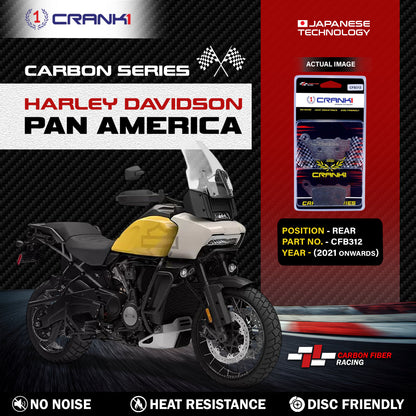 Crank1 Carbon Brake Pads For Harley Davidson Pan America (2021 Onwards) - Rear - CFB312