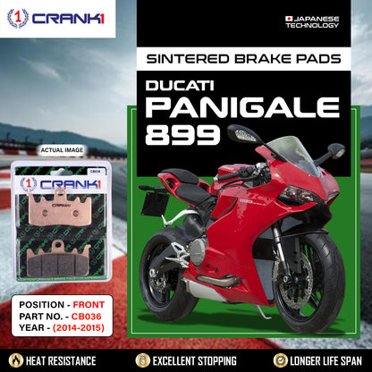 Crank1 Sintered Brake Pads For Ducati Panigale 899 (2014-2015) - Front - CB036 - 2 Sets