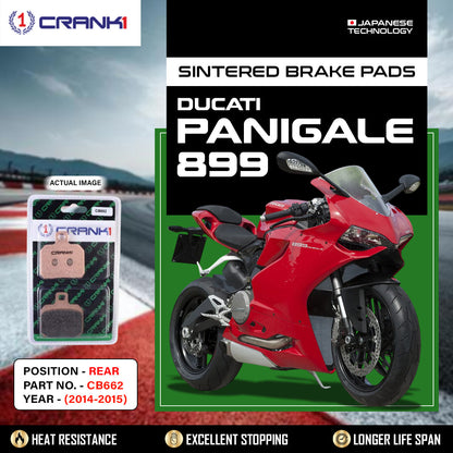 Crank1 Sintered Brake Pads For Ducati Panigale 899 (2014-2015) - Rear - CB662
