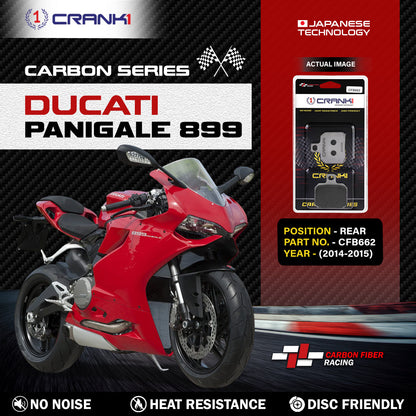 Crank1 Carbon Brake Pads For Ducati Panigale 899 (2014-2015) - Rear - CFB662