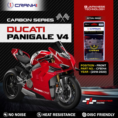 Crank1 Carbon Brake Pads For Ducati Panigale V4 (2018-2020) - Front - CFB744 - 2 Sets