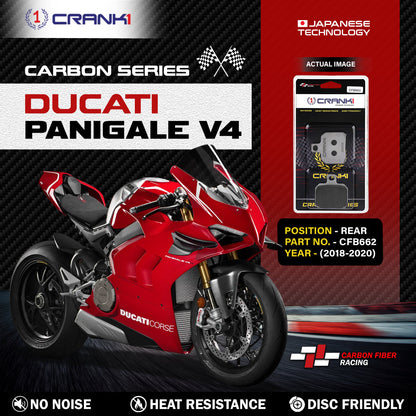 Crank1 Carbon Brake Pads For Ducati Panigale V4 (2018-2020) - Rear - CFB662