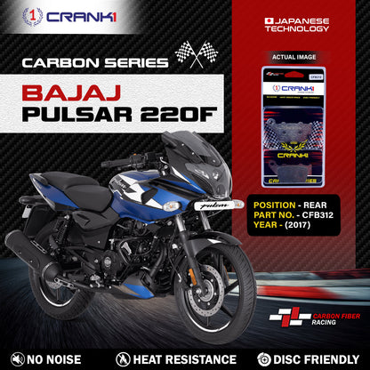 Crank1 Carbon Brake Pads For Bajaj Pulsar 220F (2017) - Rear - CFB312