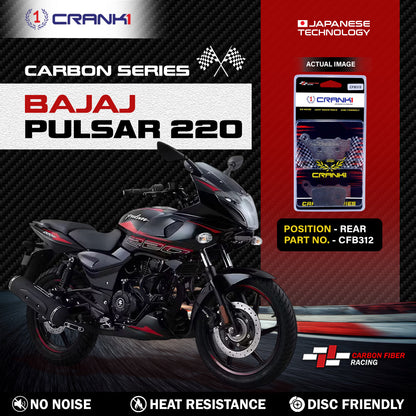 Crank1 Carbon Brake Pads For Bajaj Pulsar 220 - Rear - CFB312