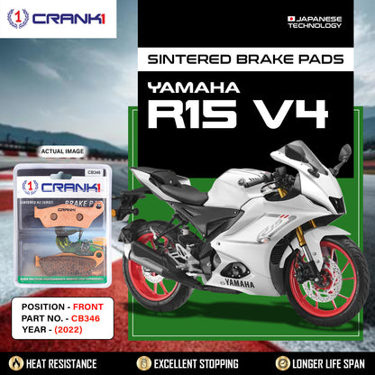 Crank1 Sintered Brake Pads For Yamaha R15 V4 (2022) - Front - CB346