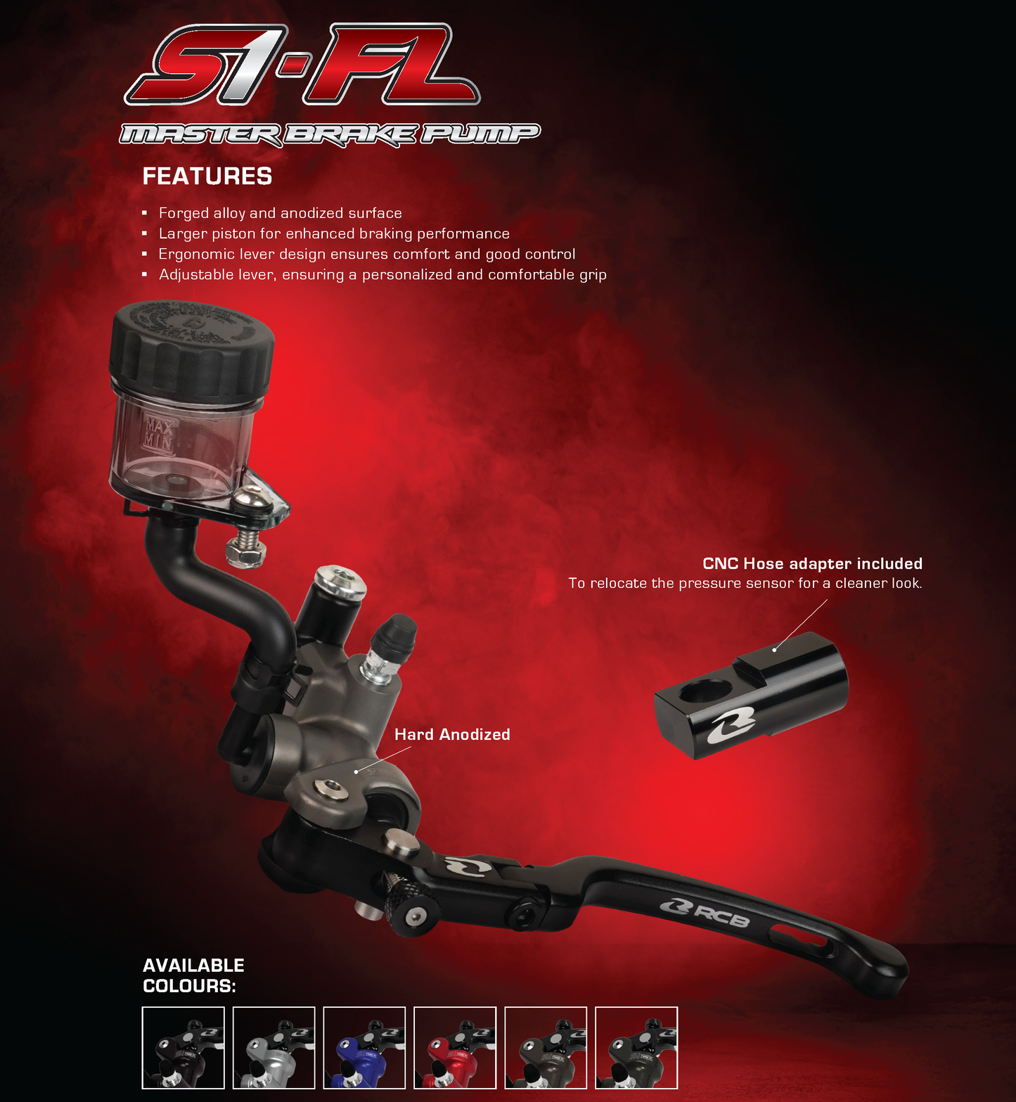 RCB S1-FL Forged Clutch Master Pump 17MM LHS Titanium - 01B053T