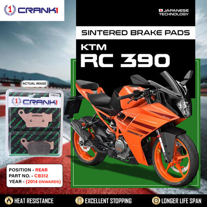 Crank1 Sintered Brake Pads For KTM RC 390 (2014 Onwards) - Rear - CB312