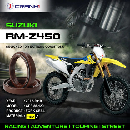 Crank1 Fork Oil Seals Pair For Suzuki RM-Z450 (2012-2019) - CPF55-129