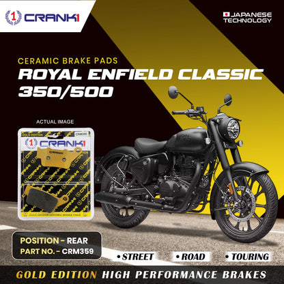 Crank1 Ceramic Brake Pads For Royal Enfield Classic 350/500 - Rear - CRM359