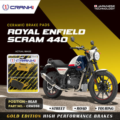 Crank1 Ceramic Brake Pads For Royal Enfield Scram 440 - Rear - CRM359