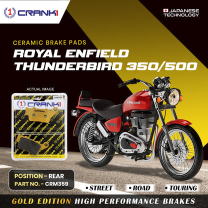 Crank1 Ceramic Brake Pads For Royal Enfield Thunderbird 350/500 - Rear - CRM359