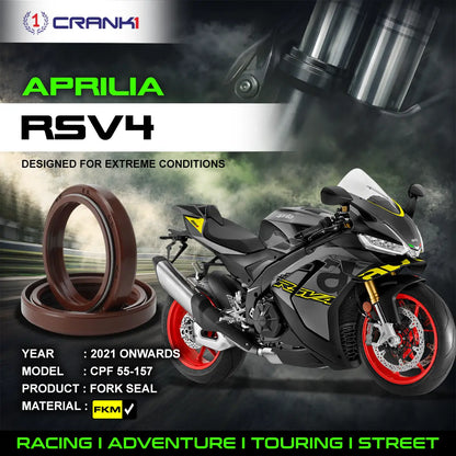 Crank1 Fork Oil Seals Pair For Aprilia RSV4 (2021 Onwards) - CPF55-157