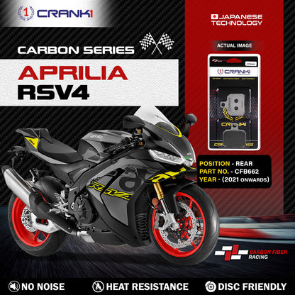 Crank1 Carbon Brake Pads For Aprilia RSV4 (2021 Onwards) - Rear - CFB662